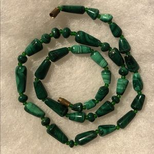 Vintage Malachite Bead Necklace